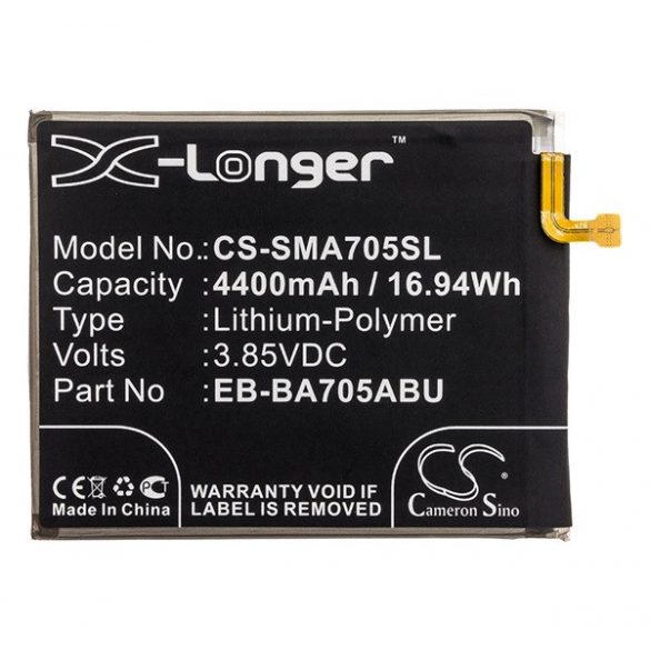 Baterie CAMERON SINO Li-Polymer (3,85V/4400mAh, compatibil cu Samsung EB-BA705ABE) NEGRU Samsung Galaxy A70 (SM-A705F)