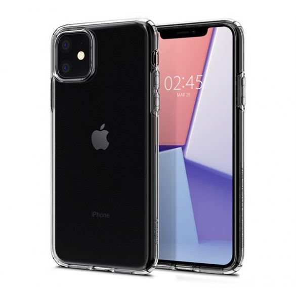 Protector de telefon din silicon SPIGEN LIQUID CRYSTAL (rezistent mediu la șocuri, colț cu perne de aer) TRANSPARENT Apple iPhone 11