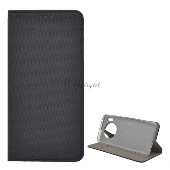 Carcasa in picioare, efect piele (FLIP, deschidere laterala, functie suport de masa, model romb) NEGRU Huawei Mate 30