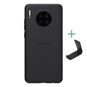 Protector de telefon din plastic NILLKIN SUPER FROSTED (cauciucat, suprafata aspra + suport de masa) NEGRU Huawei Mate 30