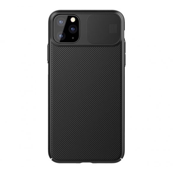 NILLKIN CAMSHIELD plastic protecțiede telefon (cadru de silicon, mediu rezistent la șocuri, protecția camerei, cu dungi) negru Apple iPhone 11 Pro