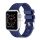 Curea de schimb (dimensiune personalizată, mare, din silicon ecologic, perforată, respirabilă, în dungi) ALBASTRU ÎNCHIS Apple Watch Series 2 42mm, Apple Watch Series 3 42mm, Apple Watch Series 4 44mm, Apple Watch Series 5 44mm, Apple Watch Series 1