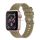 Curea de schimb (dimensiune personalizată, mare, din silicon ecologic, perforată, respirabilă, în dungi) VERDE ÎNCHIS Apple Watch Series 2 42mm, Apple Watch Series 3 42mm, Apple Watch Series 4 44mm, Apple Watch Series 5 44mm, Apple Watch Series 1 42