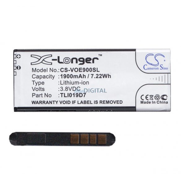 CAMERON SINO Baterie Li-Ion (3.8V/1900mAh, compatibil Alcatel TLI019D7) BLACK Alcatel 1 (OT-5033D)