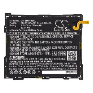 Baterie CAMERON SINO Li-Polymer (3.8V/7300mAh, compatibil cu Samsung EB-BT595ABE) NEGRU Samsung Galaxy Tab A 10.5 WIFI (2018) SM-T590, Samsung Galaxy Tab A 10.5 LTE (2018) SM-T595