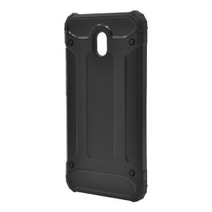 Protector de telefon din plastic Defender (rezistenta medie la impact, colt cu perna de aer, interior din silicon, efect metalic) NEGRU Xiaomi Redmi 8A