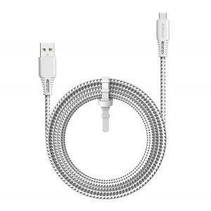 Cablu de date JOYROOM (USB - Type-C, încărcător rapid, șiret, 200cm) ALB