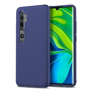 Protectie de telefon din silicon (rezistenta medie la impact, model in dungi) ALBASTRU INCHIS Xiaomi Mi Note 10 Pro, Xiaomi Mi Note 10