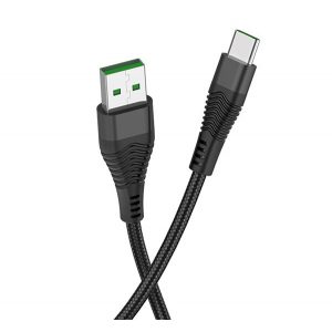 Cablu de date HOCO U53 (USB - Type-C, incarcator rapid, 120cm, anti-rupere, siret) NEGRU