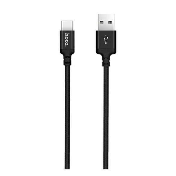 Cablu de date HOCO X14 (USB - Type-C, incarcator rapid, 200cm, anti-rupere, siret) NEGRU