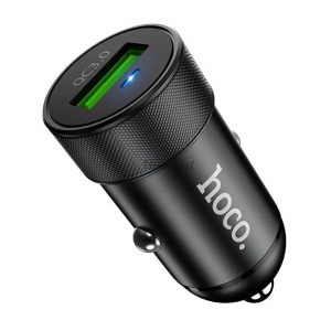 Încărcător auto HOCO Z32 priză USB (18W, încărcător rapid PD 3.0, indicator LED) NEGRU