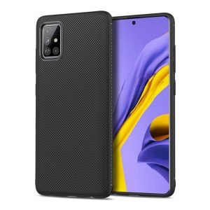 Husă silicon pentru telefon (rezistent la impact mediu, model cu dungi) negru Samsung Galaxy A51 (SM-A515F)