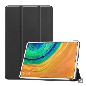 Husă în picioare, efect piele (FLIP, deschidere laterală, TRIFOLD, suport desktop) NEGRU Huawei MatePad Pro LTE (MRX-AL19), Huawei MatePad Pro WIFI (MRX-W19)