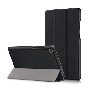 Husă stativă cu efect de piele (FLIP, deschidere laterală, funcție de suport pentru desktop TRIFOLD) negru Lenovo Tab M8 (TB-8505F) WIFI, Lenovo Tab M8 (TB-8505X) LTE