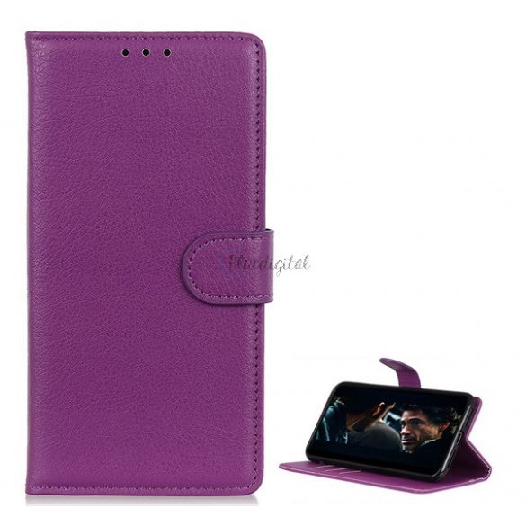 Husă în picioare, efect piele (FLIP, deschidere laterală, funcție de suport pentru desktop, premium) PURPLE Samsung Galaxy S20 (SM-G980F), Samsung Galaxy S20 5G (SM-G981U)