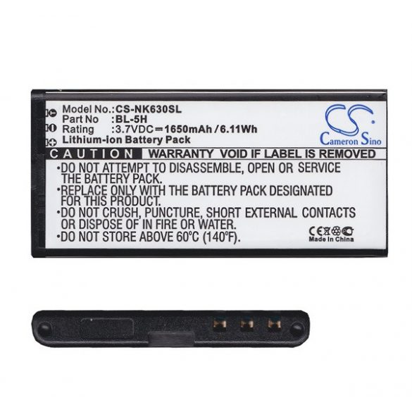 Baterie CAMERON SINO Li-Ion (3,7V/1650mAh, compatibil Microsoft BL-5H) NEGRU Nokia Lumia 630, Nokia Lumia 635