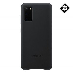 SAMSUNG Husă de telefon din plastic (spate din piele naturală) negru Samsung Galaxy S20 (SM-G980F), Samsung Galaxy S20 5G (SM-G981U)