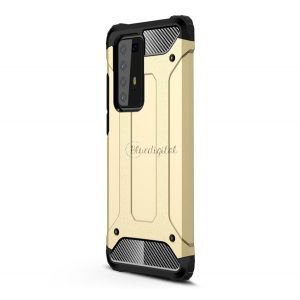 Protector de telefon din plastic Defender (rezistenta la impact mediu, colt cu perna de aer, interior din silicon, efect metalic) GOLD Huawei P40 Pro 5G