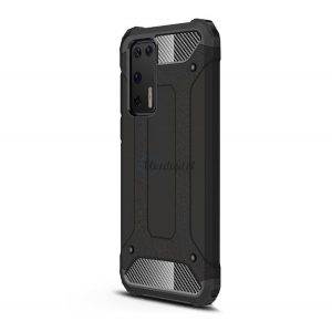 Protector de telefon din plastic Defender (rezistenta la impact mediu, colt cu perna de aer, interior din silicon, efect metalic) NEGRU Huawei P40