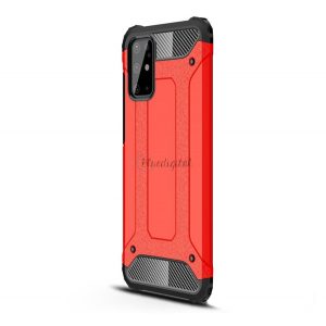 Protector de telefon din plastic Defender (rezistență medie la impact, colț cu pernă de aer, interior din silicon, efect metalic) ROȘU Samsung Galaxy S20 Plus (SM-G985F), Samsung Galaxy S20 Plus 5G (SM-G986)