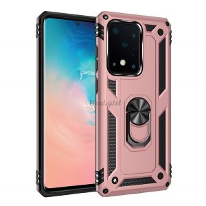 Protector de telefon din plastic Defender (rezistență medie la impact, interior din silicon, inel de suport pentru telefon, placă metalică încorporată) ROSE GOLD Samsung Galaxy S20 Ultra (SM-G988F), Samsung Galaxy S20 Ultra 5G (SM)