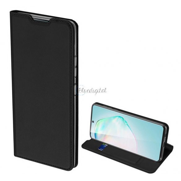 Husa DUX DUCIS SKIN PRO in picioare, efect piele (FLIP, deschidere laterala, suport card bancar, functie suport birou) NEGRU Samsung Galaxy S10 Lite (SM-G770F)