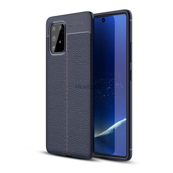 Protectie din silicon pentru telefon (rezistenta la impact mediu, efect piele, model de cusaturi) ALBASTRU INCHIS Samsung Galaxy S10 Lite (SM-G770F)