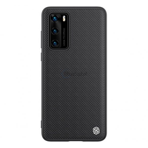 Protector de telefon din plastic NILLKIN TEXTURED (suprafață aspră, rezistență medie la impact, cadru din silicon, model 3D) NEGRU Huawei P40