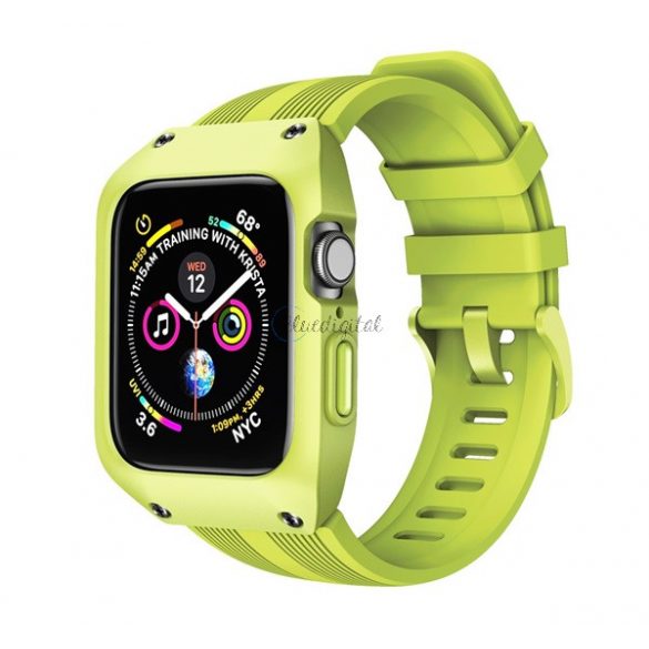 Curea de schimb (dimensiune personalizată, silicon, cadru rezistent la impact) VERDE DESCHIS Apple Watch Series 1 38mm, Apple Watch Series 2 38mm, Apple Watch Series 3 38mm