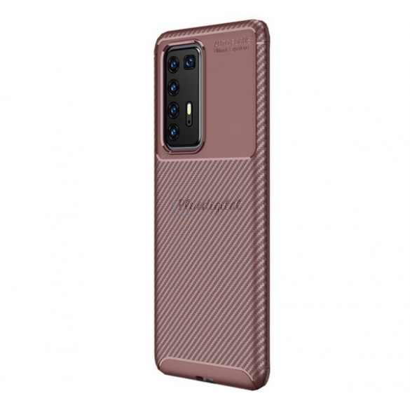 Protectie din silicon pentru telefon (rezistenta medie la impact, colt cu perna de aer, model carbon) MARO Huawei P40 Pro+ 5G