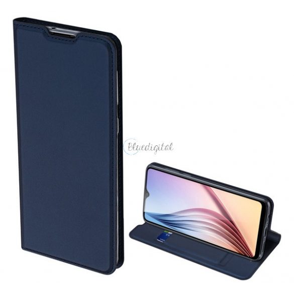 Husa DUX DUCIS SKIN PRO in picioare, efect piele (FLIP, deschidere laterala, suport card bancar, functie suport birou) ALBASTRU INCHIS Samsung Galaxy A21 (SM-A210F)