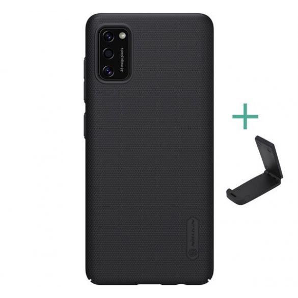 NILLKIN SUPER FROSTED plastic telefon protecție(cauciucat suprafață aspră + suport desktop) negru Samsung Galaxy A41 (SM-A415F)