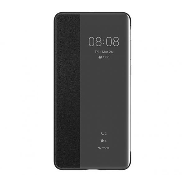 HUAWEI Husă din piele permanentă (FLIP activ, deschidere laterală, Smart View Husă) negru Huawei P40