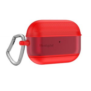 Husa din silicon (rezistenta la socuri + carabina) RED Apple AirPods Pro