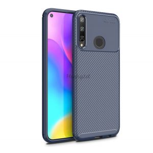 Protectie din silicon pentru telefon (rezistenta medie la impact, colt cu perna de aer, model carbon) ALBASTRU INCHIS Huawei P40 Lite E / Y7p