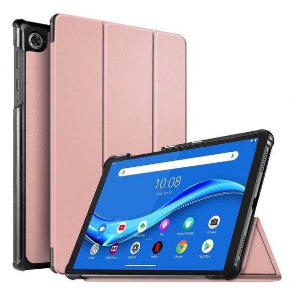 Husă stativă, efect piele (FLIP activ, deschidere laterală, funcție de suport pentru birou TRIFOLD) GOLDEN RUSAL Lenovo Tab M10 Plus (TB-X606F), Lenovo Tab M10 FHD Plus (TB-X606X)