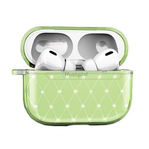 Husă din silicon (ultra-subțire, stras) VERDE DESCHIS Apple AirPods Pro