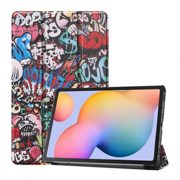 Husă în picioare, efect piele (FLIP activ, deschidere laterală, TRIFOLD, suport desktop, graffiti) CULOARE Samsung Galaxy Tab S6 Lite 10.4 WIFI (SM-P610) 2020, Samsung Galaxy Tab S6 Lite 10.4 LTE (SM-P615) 2020, Samsung Galaxy Tab S6 Lite 10.4 WIFI 