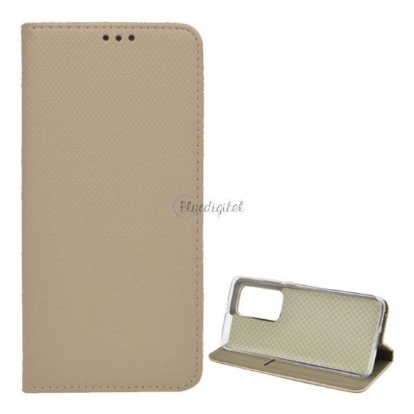 Carcasa in picioare, efect piele (FLIP, deschidere laterala, functie suport de masa, model romb) GOLD Huawei P40 Pro 5G