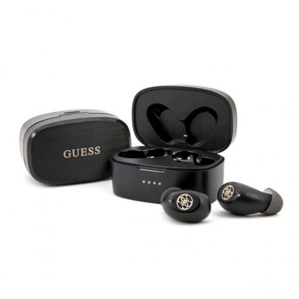 CG MOBILE GUESS cască bluetooth STAREO (v5.0, TWS, microfon, anulare activă a zgomotului, impermeabilă, mată + încărcător) NEGRU