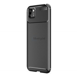 Protectie din silicon pentru telefon (rezistenta medie la impact, colt cu perna de aer, model carbon) NEGRU Huawei Y5p, Honor 9S