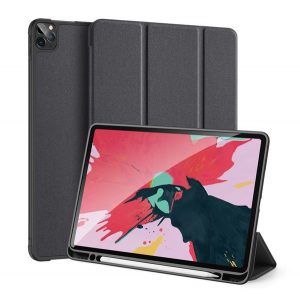 Husa DUX DUCIS DOMO in picioare, efect piele (activ, cu deschidere laterala, TRIFOLD, suport birou, suport creion, model textil) NEGRU Apple IPAD Pro 11 (2020), Apple IPAD Pro 11 (2021), Apple IPAD Pro 11 (2018) , Apple IPAD Air 2020 (Air 4), Apple 