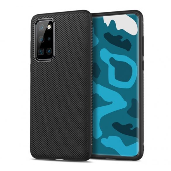 Protectie de telefon din silicon (rezistenta la impact medie, model in dungi) NEGRU Huawei P40 Pro 5G