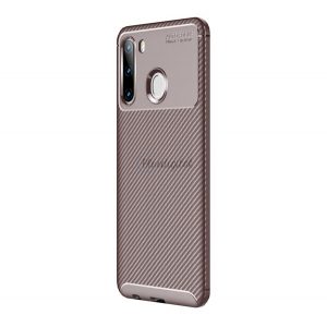 Protector din silicon pentru telefon (rezistență medie la impact, colț cu pernă de aer, model carbon) MARO Samsung Galaxy A21 (SM-A210F)