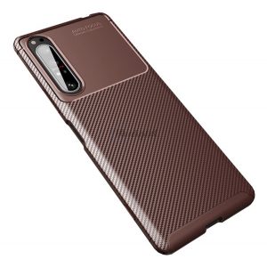 Protectie din silicon pentru telefon (rezistenta medie la impact, colt cu perna de aer, model carbon) MARO Sony Xperia 1 II (XQ-AT5)