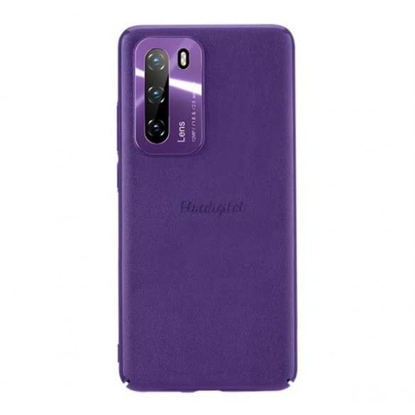 Protector de telefon din plastic JOYROOM STAR LORD (ultra-subțire, cadru metalic de protecție a camerei, acoperire cu efect de piele) PURPLE Huawei P40