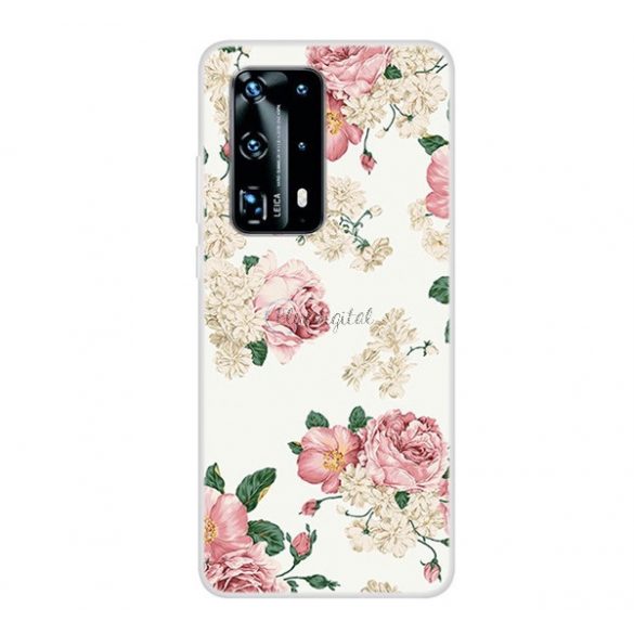 Protectie de telefon din silicon (model bujor) ALB Huawei P40 Pro 5G