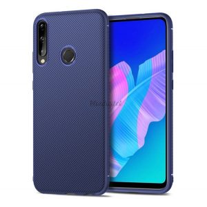 Protectie de telefon din silicon (rezistenta medie la impact, model in dungi) ALBASTRU INCHIS Huawei P40 Lite E / Y7p