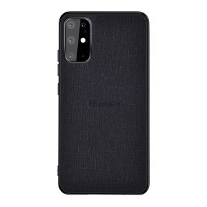 Protecție din plastic pentru telefon (rezistență medie la impact, cadru din silicon, spate textil) NEGRU Samsung Galaxy S20 (SM-G980F), Samsung Galaxy S20 5G (SM-G981U)