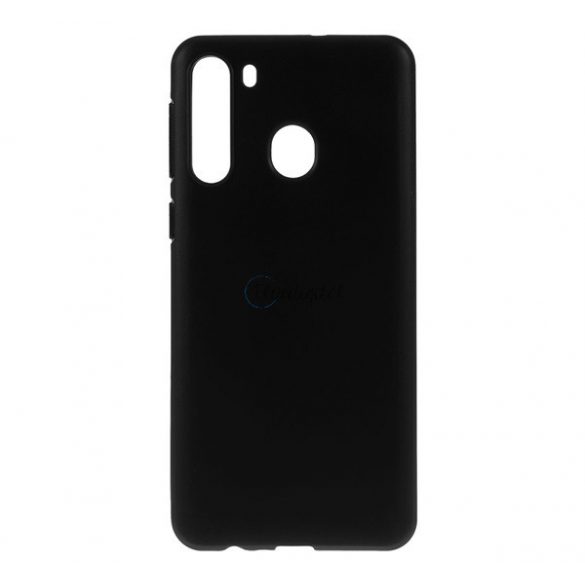 Protecție din plastic pentru telefon (spate din silicon, ultra-subțire, rezistent la impact mediu, colț cu pernă de aer) NEGRU Samsung Galaxy A21 (SM-A210F)